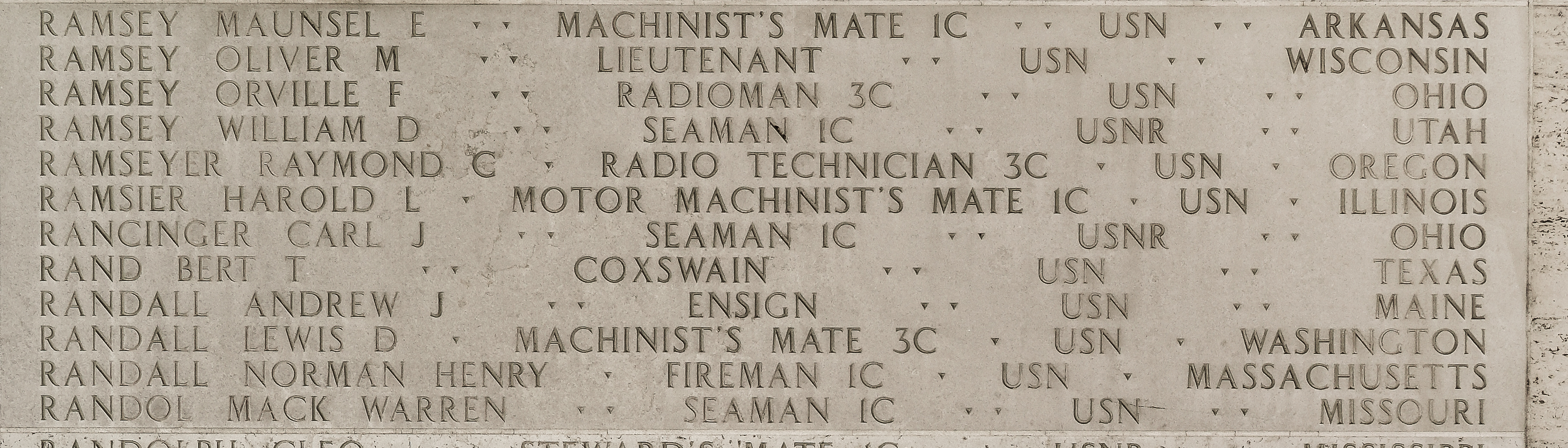 Raymond C. Ramseyer, Radio Technician Third Class